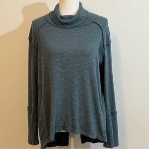We The Free by Free People Cowl Neck Long Sleeve Split Back Top - Size Medium